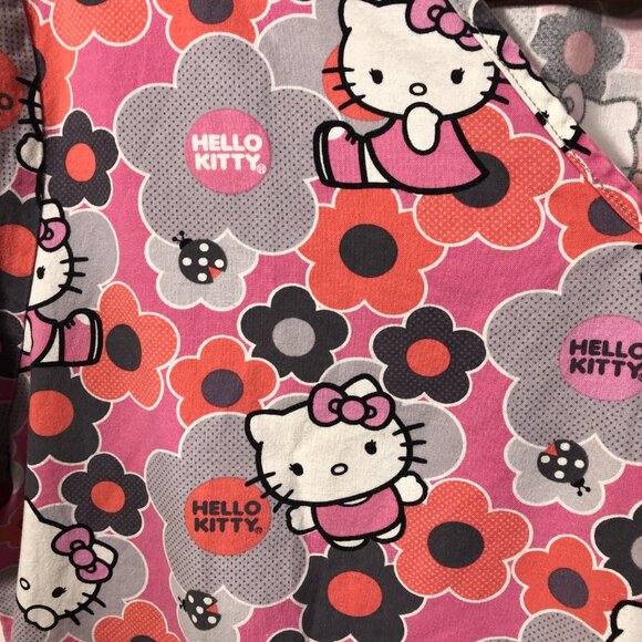 Hello Kitty women pink and orange scrub top, size XL - Picture 3 of 8